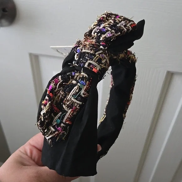 NWT Black Tweet W/ Bow Headband - Picture 4 of 4